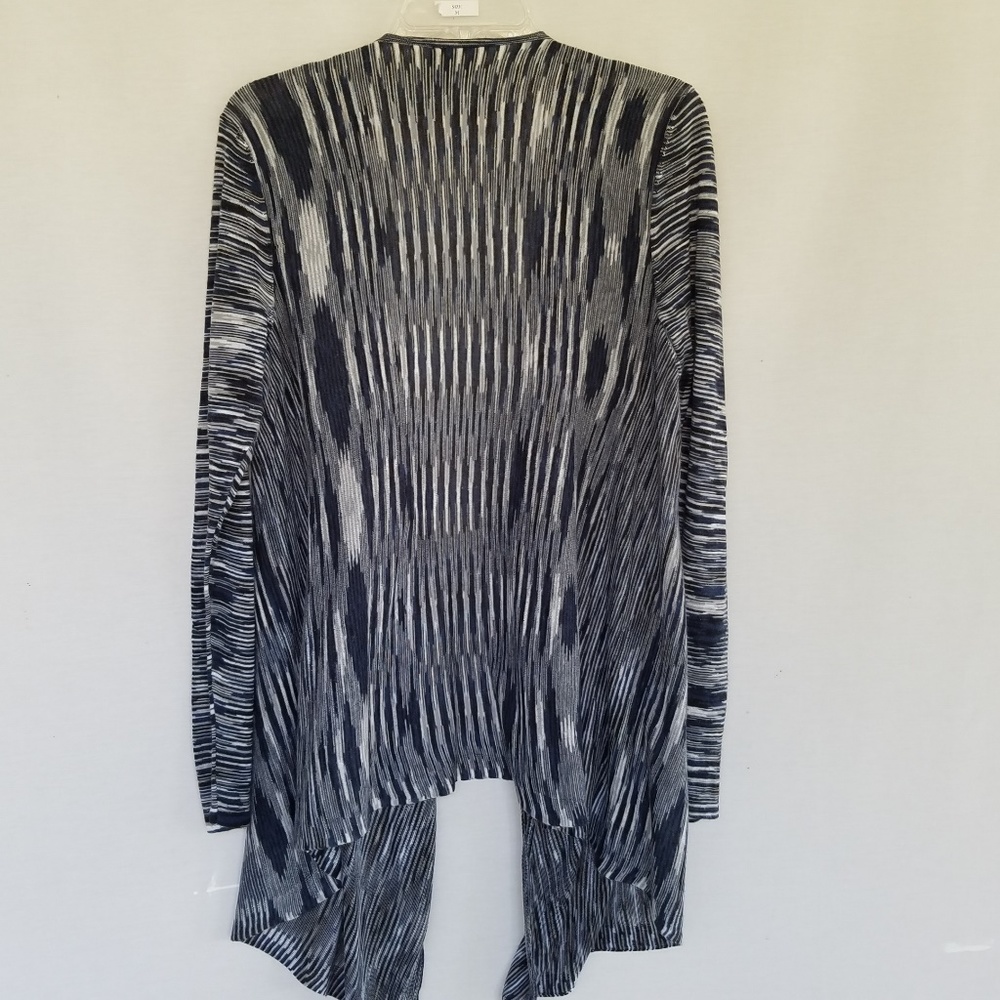 5/$30 Etoile Blue Marled Drape Front Cardigan - Picture 5 of 6